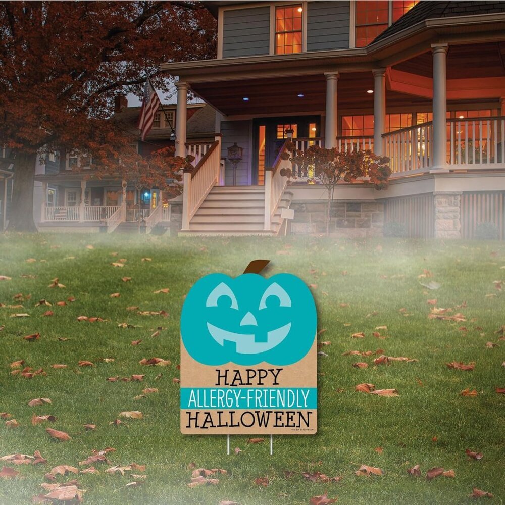 Teal Pumpkin - Halloween Yard Signs - Outdoor Lawn Sign - Allergy Friendly Trick